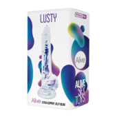 Прозрачный фаллоимитатор на присоске Lusty Jelly Dildo - 18 см. - 1
