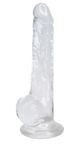 Прозрачный фаллоимитатор на присоске Lusty Jelly Dildo - 18 см. - 0