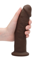 Коричневый фаллоимитатор без мошонки Silicone Dildo Without Balls - 22,8 см. - 2