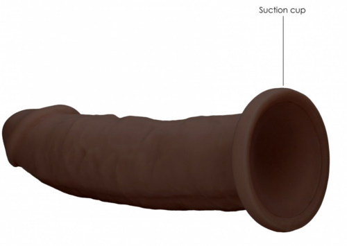 Коричневый фаллоимитатор без мошонки Silicone Dildo Without Balls - 22,8 см. - 3