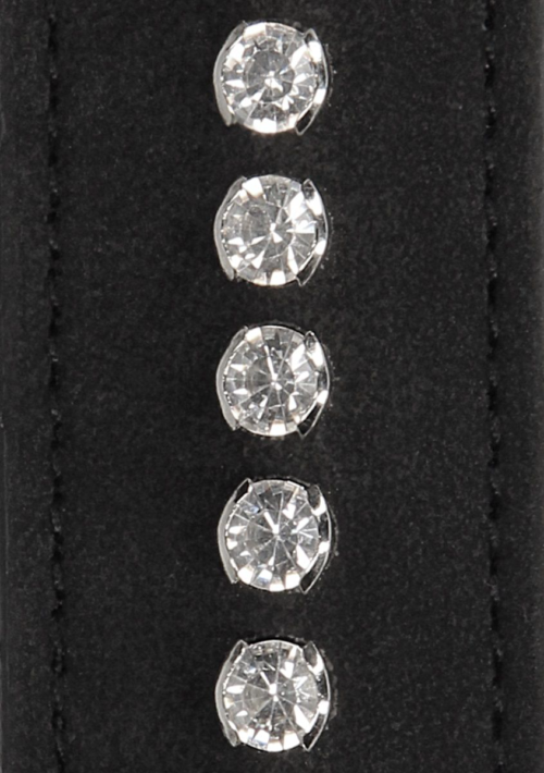 Черный ошейник с поводком Diamond Studded Collar With Leash - 3
