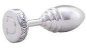 Серебристая анальная втулка Doxy Ribbed Butt Plug - 10,5 см. - 1