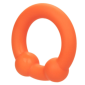 Оранжевое эрекционное кольцо Liquid Silicone Dual Ball Ring - 0