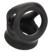 Черное тройное эрекционное кольцо Alpha Liquid Silicone Dual Cage Ring - 0