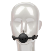 Черный силиконовый кляп-шар Breathable Ball Gag - 2