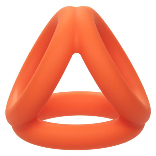 Оранжевое тройное эрекционное кольцо Liquid Silicone Tri-Ring - 3