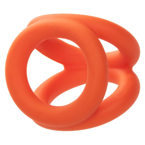 Оранжевое тройное эрекционное кольцо Liquid Silicone Tri-Ring - 0