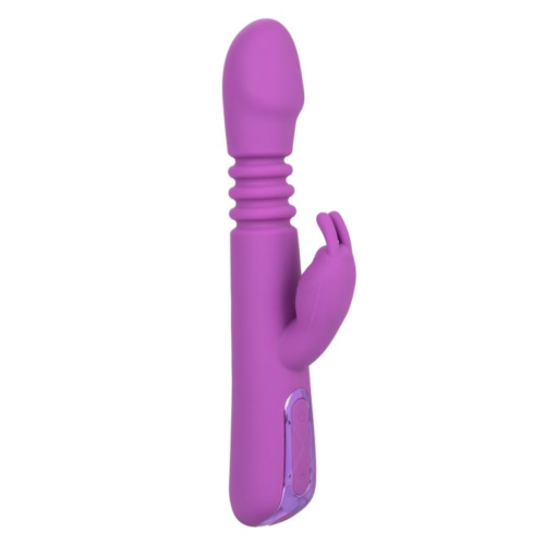 Фиолетовый вибратор-кролик Elite Thrusting Rabbit с возвратно-поступательными движениями - 23,5 см. - 0