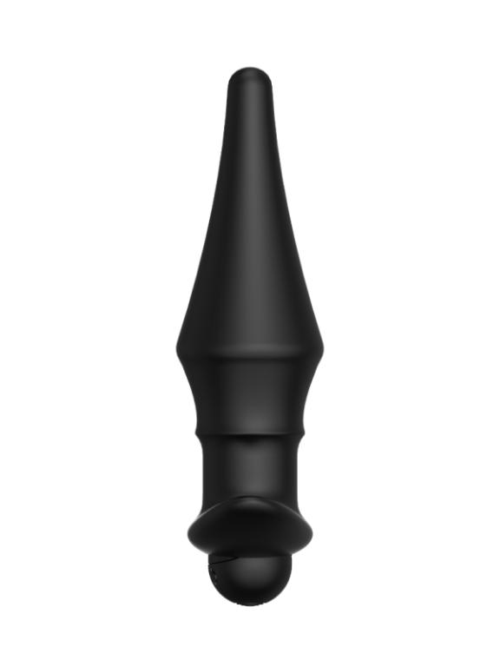 Черная перезаряжаемая анальная пробка №08 Cone-shaped butt plug - 13,5 см. - 3