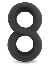 Черное двойное эрекционное кольцо Ultra Soft Platinum Cure Silicone Cockring - 0
