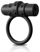 Черное перезаряжаемое эрекционное кольцо Vibrating Silicone C-Ring - 0