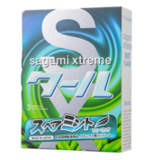 Презервативы Sagami Xtreme Mint с ароматом мяты - 3 шт. - 0