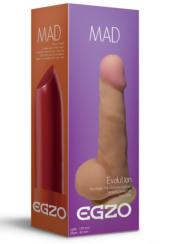 Телесный фаллоимитатор Mad Lipstick с мошонкой и подошвой-присоской - 17 см. FFF - 0