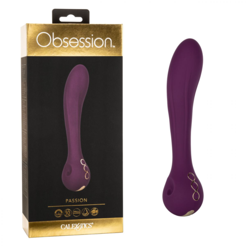 Фиолетовый изогнутый вибромассажер Passion - 21,5 см. - 1