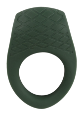 Зеленое эрекционное виброкольцо Luxurious Vibro Cock Ring - 1