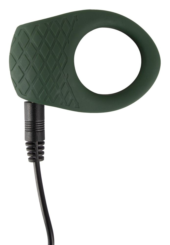 Зеленое эрекционное виброкольцо Luxurious Vibro Cock Ring - 4