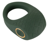 Зеленое эрекционное виброкольцо Luxurious Vibro Cock Ring - 0