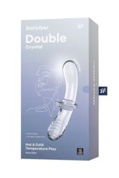Прозрачный двусторонний стеклянный фаллоимитатор Satisfyer Double Crystal - 19,5 см. - 5