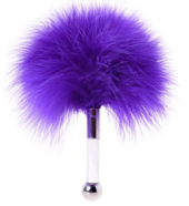 Кисточка для щекотания с фиолетовыми пёрышками - 13 см. - 0