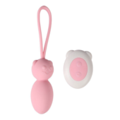 Розовые вагинальные шарики с петлёй и пультом ДУ - 0