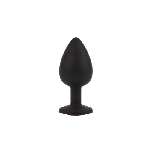 Черная анальная пробка с кристаллм Booty Fantasy Gem Plug L - 9,5 см. - 2