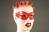 Красная лакированная маска-очки - 0