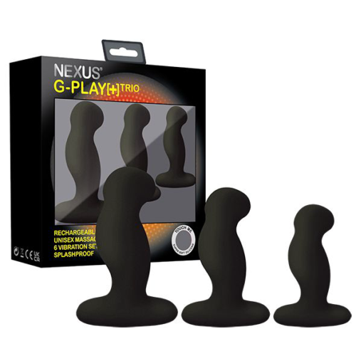 Набор из 3 черных вибровтулок Nexus G-Play+ Trio - 3