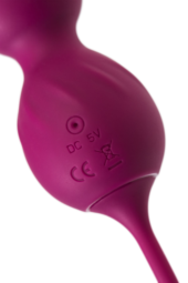 Бордовые вагинальные шарики Moussy с вибрацией и пультом ДУ - 8