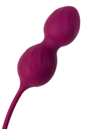 Бордовые вагинальные шарики Moussy с вибрацией и пультом ДУ - 9