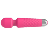 Розовый wand-вибратор с подвижной головкой - 20,4 см. - 1