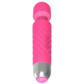 Розовый wand-вибратор с подвижной головкой - 20,4 см. - 5