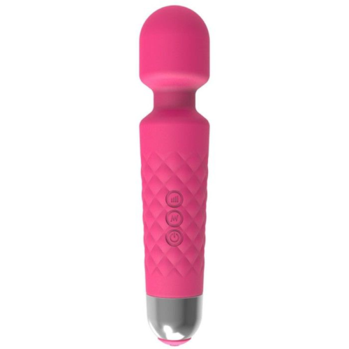 Розовый wand-вибратор с подвижной головкой - 20,4 см. - 0