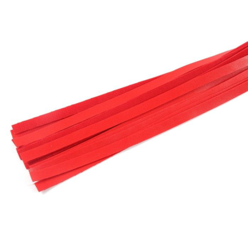 Красная многохвостая плеть с петлей на рукояти - 55 см. - 1