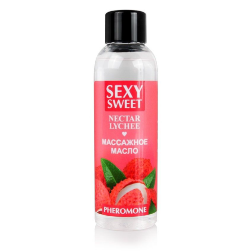 Массажное масло Sexy Sweet Nectar Lychee с феромонами и ароматом личи - 75 мл. - 0