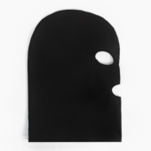 Черная эластичная маска БДСМ с прорезями для глаз и рта - 1