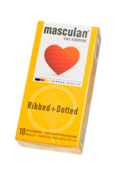 Презервативы с колечками и пупырышками Masculan Ribbed+Dotted - 10 шт. - 1