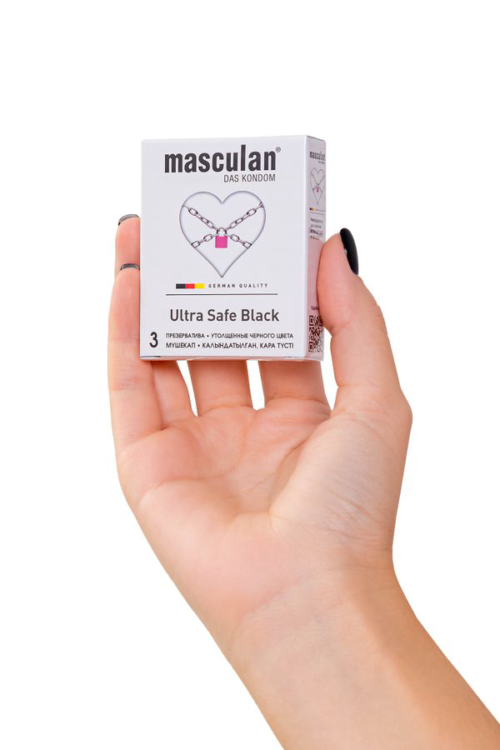 Ультрапрочные презервативы Masculan Ultra Safe Black - 3 шт. - 3
