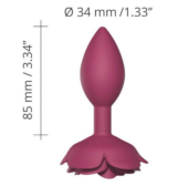 Сливовая анальная пробка с ограничителем-розой Open Rose Size M Butt Plug - 4