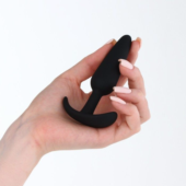 Черная силиконовая анальная пробка Soft-touch - 10 см. - 2
