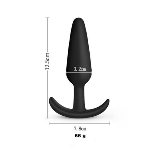 Черная силиконовая анальная пробка Soft-touch - 12,5 см. - 3