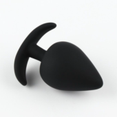 Черная силиконовая анальная пробка Soft-touch - 5,3 см. - 1