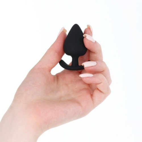 Черная силиконовая анальная пробка Soft-touch - 5,3 см. - 2