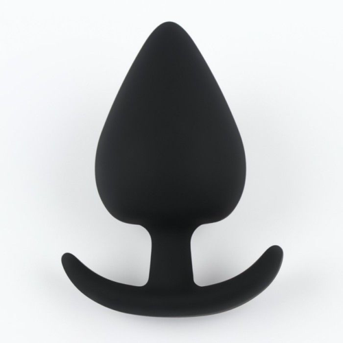 Черная силиконовая анальная пробка Soft-touch - 5,3 см. - 0