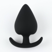 Черная силиконовая анальная пробка Soft-touch - 6,7 см. - 0