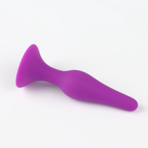 Фиолетовая коническая силиконовая анальная пробка Soft - 10,5 см. - 1