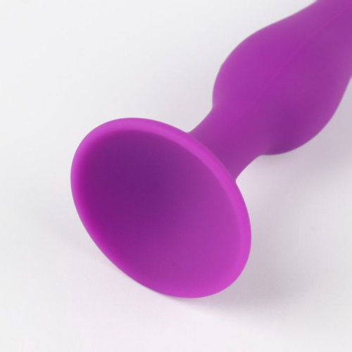 Фиолетовая коническая силиконовая анальная пробка Soft - 10,5 см. - 2
