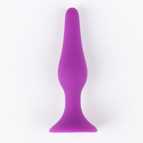 Фиолетовая коническая силиконовая анальная пробка Soft - 10,5 см. - 0