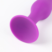 Фиолетовая коническая силиконовая анальная пробка Soft - 13 см. - 2