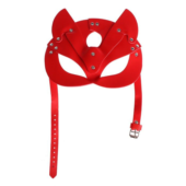 Оригинальная красная маска «Кошка» с ушками - 1