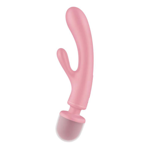 Розовый двусторонний вибромассажер Triple Lover - 23,7 см. - 0